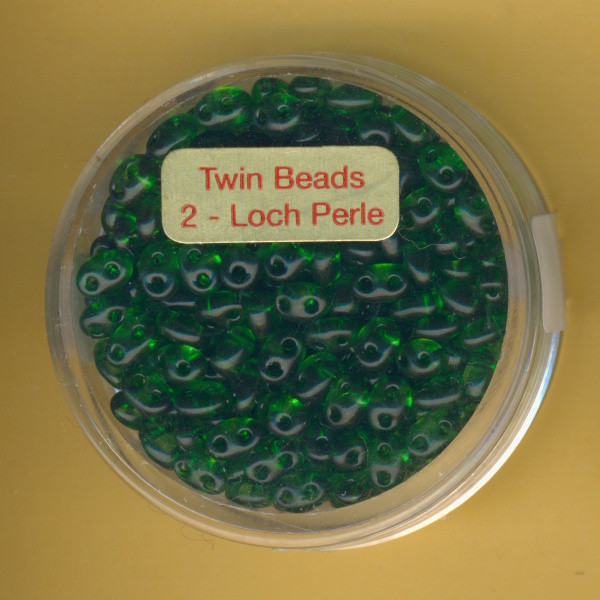 9671-05194 Glasperlen Twin Beads 2,5x5mm emerald pearl 12g