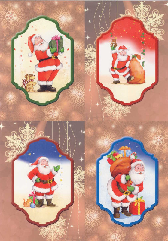83625 3D Stanzbogen A4 Weihnachtsmänner
