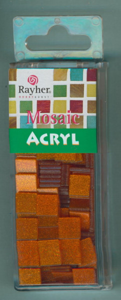 14542210 Mosaic Acryl 10x10mm orange glitter 50g