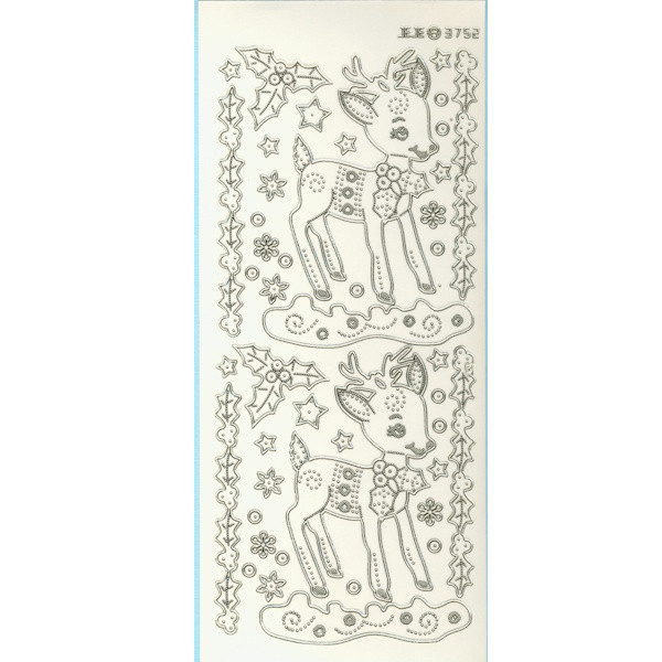 3752g Sticker Rehkitze gold transparent