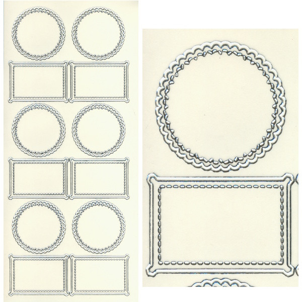 rd2501 Sticker Rahmen 1 silber transparent