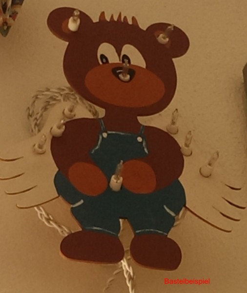 Holz-Deko Lampe Schutzengelbär 25cm