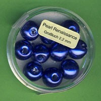Glaswachsperlen 10mm blau Loch 2,2mm