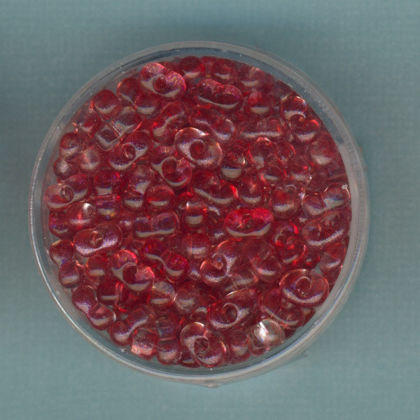 7085084 Farfalle Perlen 6,5x3,2mm rot transparent 17g