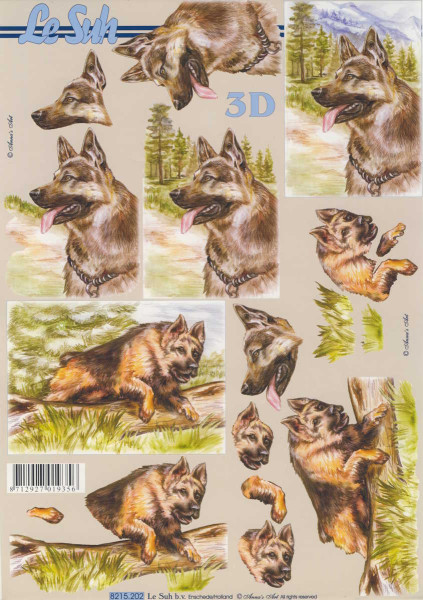 8215.202 3D Motivbogen A4 Schäferhund