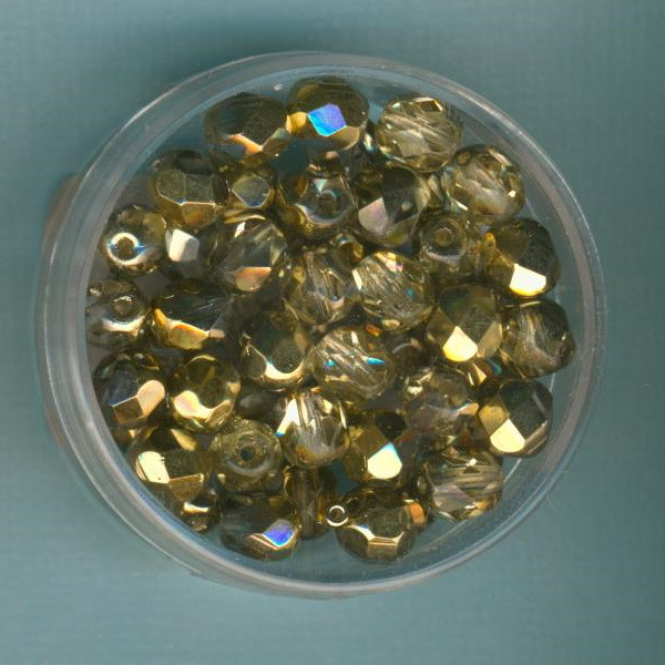 6026441 Glasschliffperlen 6mm gold kristall 50 Stück
