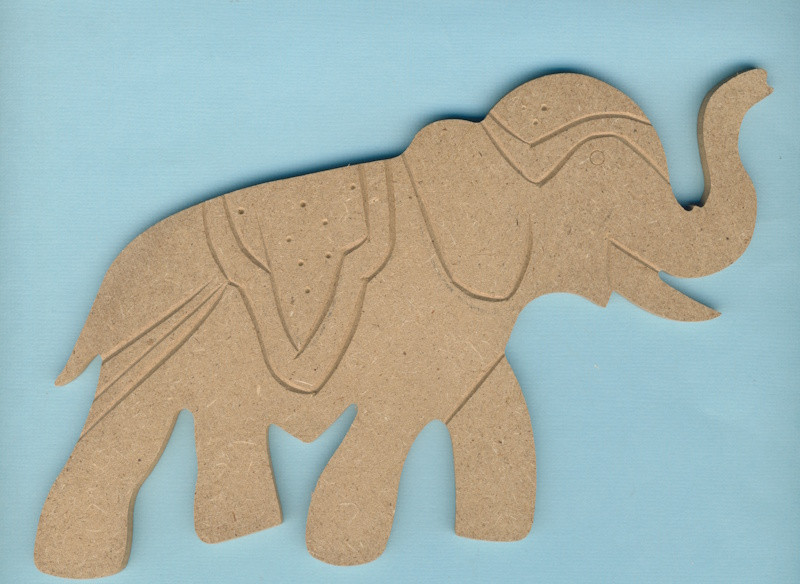 067670008 Holz Dekor Elefant 18,5x11,5cm