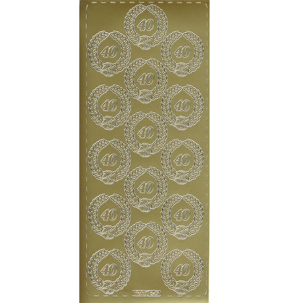 pu347g Sticker 40 mit Kranz gold