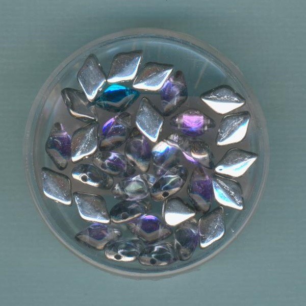 17205w_GemDuo-Beads-8x5mm-violett-silber-kristall-5g