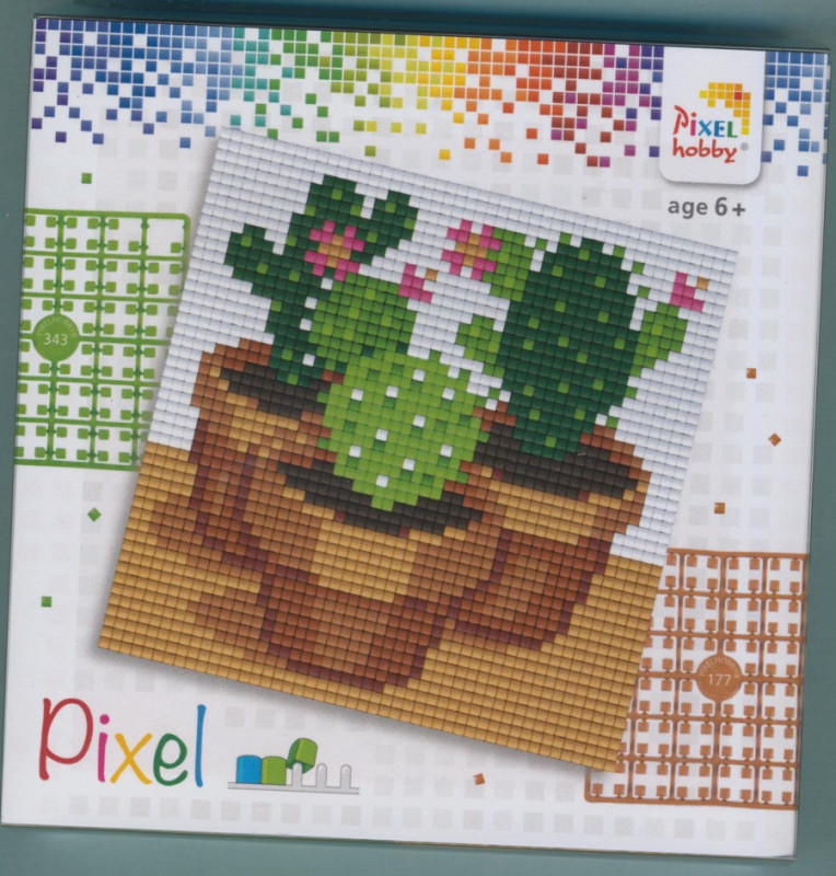 px44009 Pixelhobby Set 4 kleine Basisplatten Kaktus