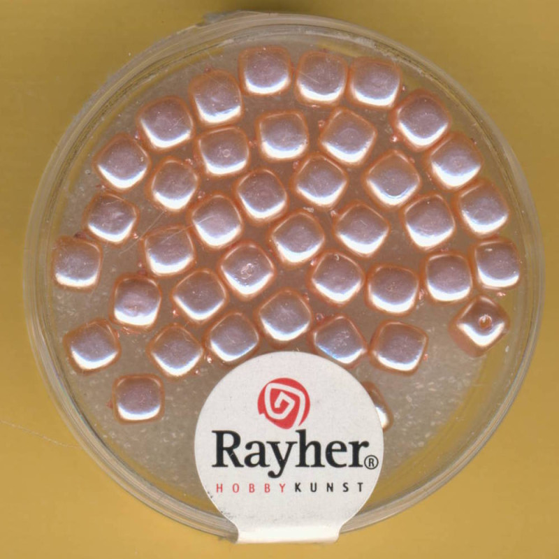 14407271 Glaswachsperlen Würfel 4,5x5mm muschelrosa 40 Stück