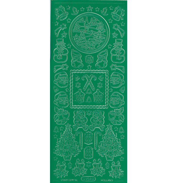 pu954gr Sticker Xmas grün