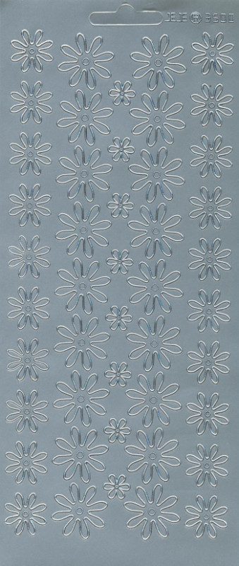 3460402s Sticker Blumen 2 silber