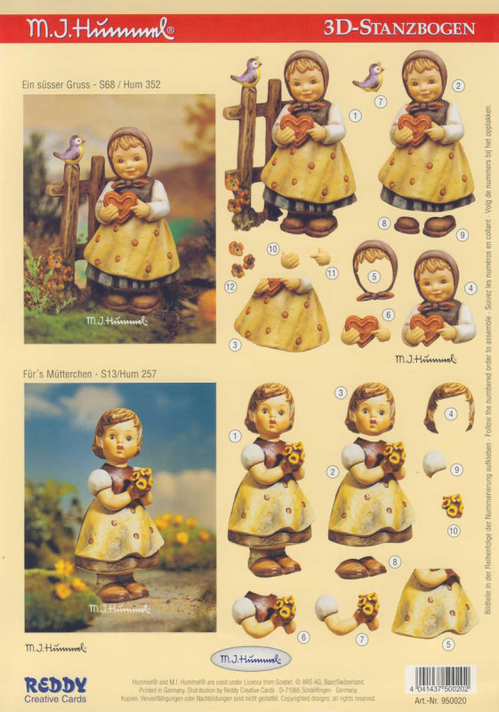 950020 3D Stanzbogen A4 M I Hummel Ein süsser Gruss