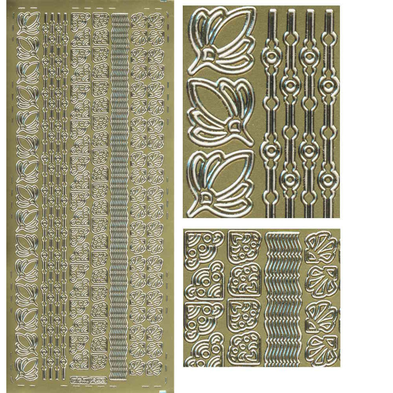 pu422g Sticker Ecken und Linien 3 gold