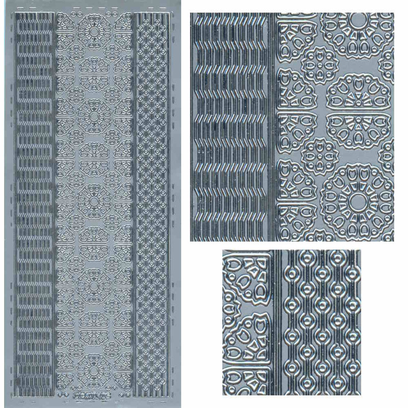 pu406s Sticker Ecken und Linien 6 silber