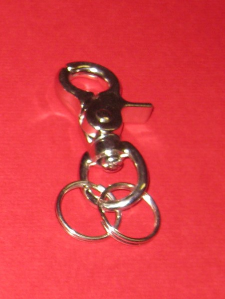 047020911 Schlüsselanhänger mit Karabiner und Drehteil 20mm platin