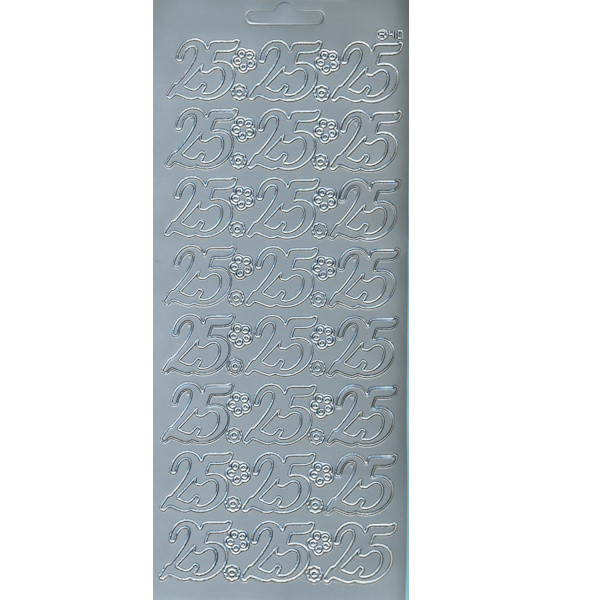 cl410s Sticker 25 mit Blümchen silber