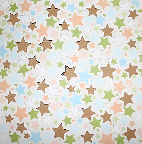 Scrapbook-Blatt Die-cut Stars