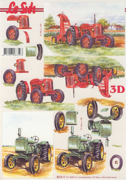 8215.11 3D Motivbogen A4 Traktor