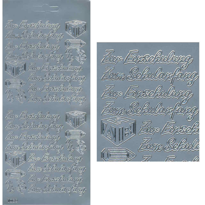 1069s Sticker Einschulung silber