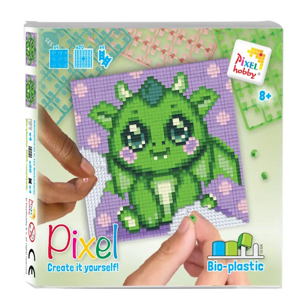 44048 Pixelhobby Set 4 kleine Basisplatten Drache