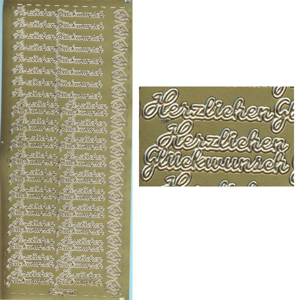 pu311g Sticker Herzlichen Glückwunsch 6 gold