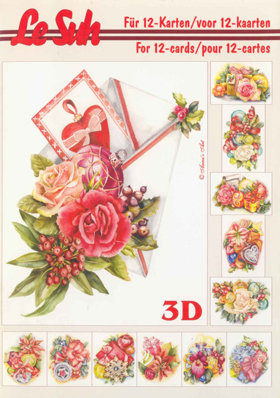 345663 3D Motivbuch A5 Weihnachten Rosen