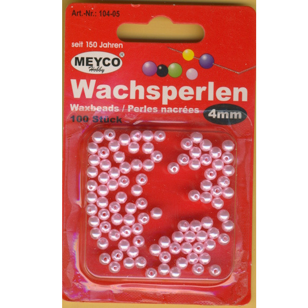 104-05 Wachsperlen 4mm hellrosa 100 Stück