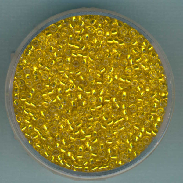 9274-114 Rocailles 2mm gelb Silbereinzug 17g