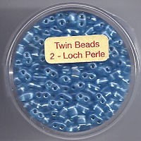 967105444 Glasperlen Twin Beads 2,5x5mm safir silbereinzug 12g