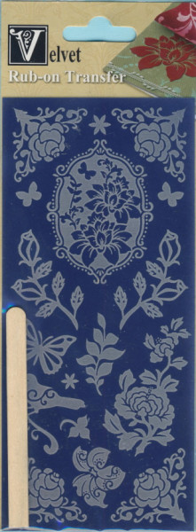 24014 Rub-on Transfer Sticker Blumen blau