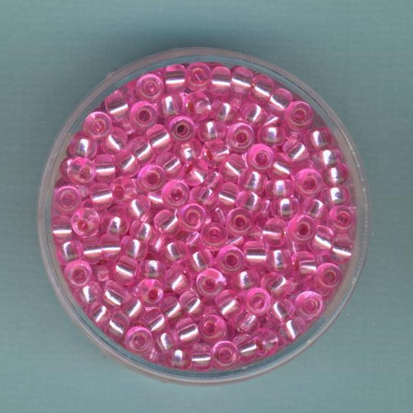 1022232 Rocailles 3,5mm rosa Silbereinzug 17g