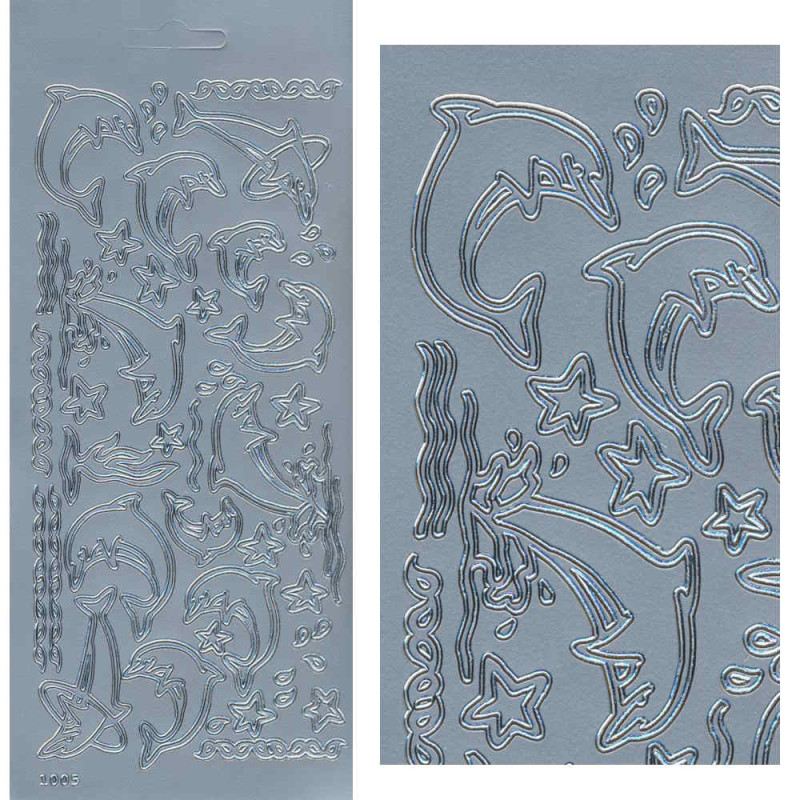 cl1005s Sticker Delfine silber
