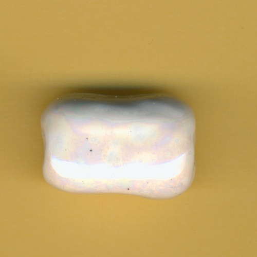 455009131 Keramikperle länglich 27x17x14mm weiß AB