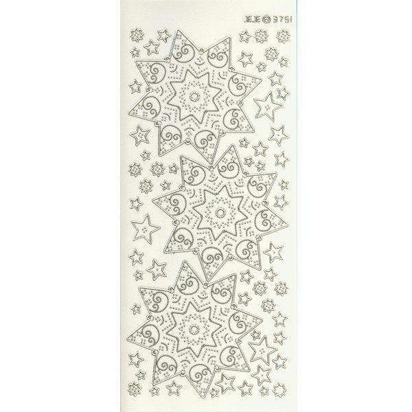 3751g Sticker Sterne 4 gold transparent