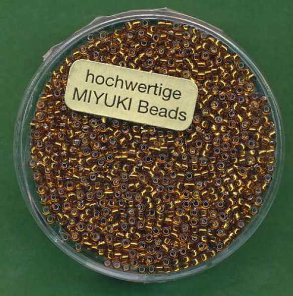 Miyuki Rocailles 1,5mm dunkeltopas Silbereinzug
