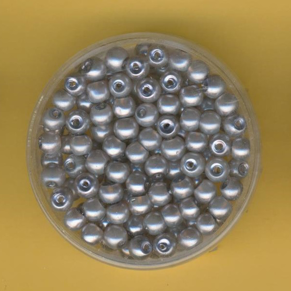 hyq003434 Glaswachsperlen 4mm grau 105 Stück