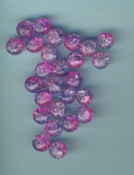 3178w Glasperlen 8mm crackle rosa lilafarben 25 Stück