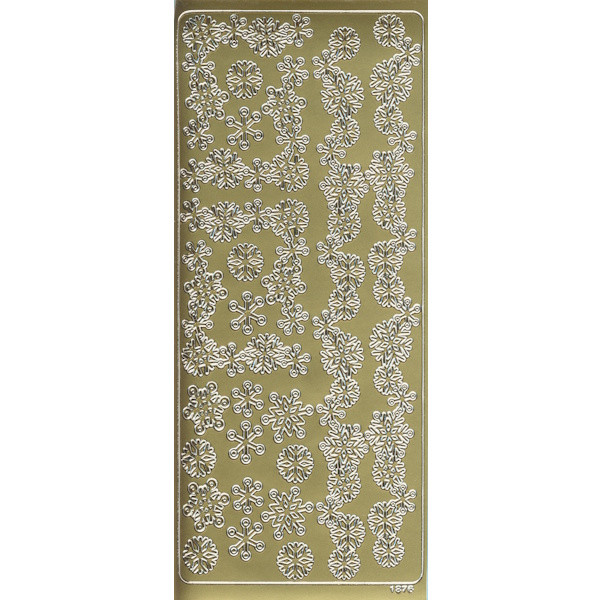 cl1876g Sticker Schneekristalle 2 gold