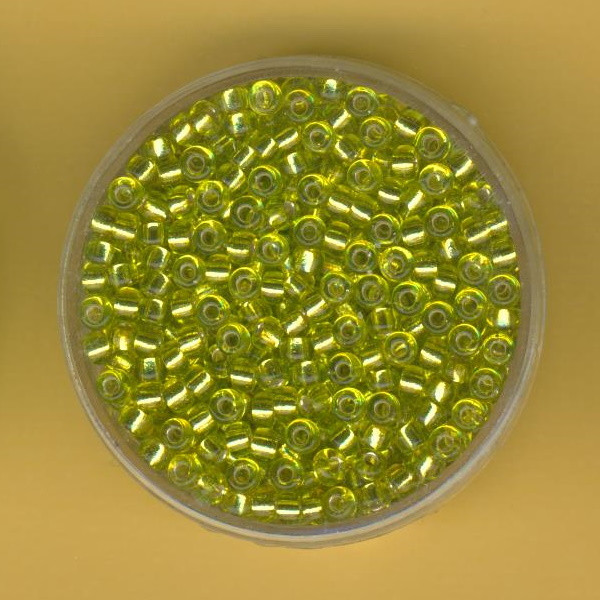 600014 Miyuki Rocailles 8/0 3mm light olivine Silbereinzug 13g