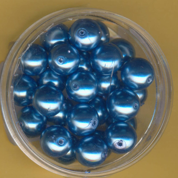 0760-08244 Glaswachsperlen 8mm blau 25 Stück