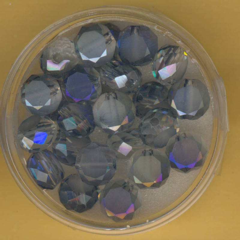 4437-08164 Glasschliffperlen flach 4x8mm amethyst AB 25 Stück