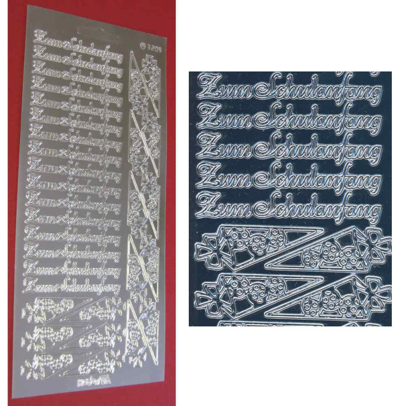 3461020 Sticker Zum Schulanfang silber glänzend