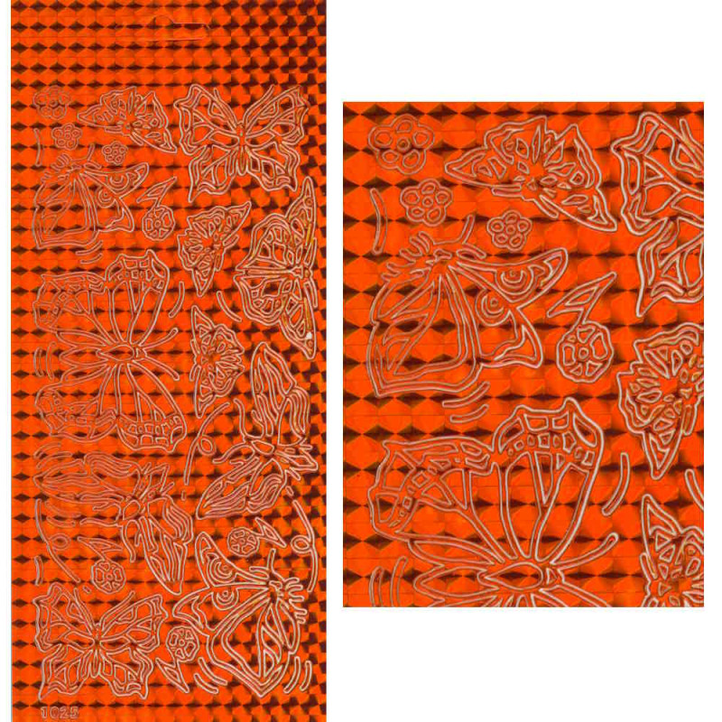 cl1025oh Sticker Schmetterling orange hologramm