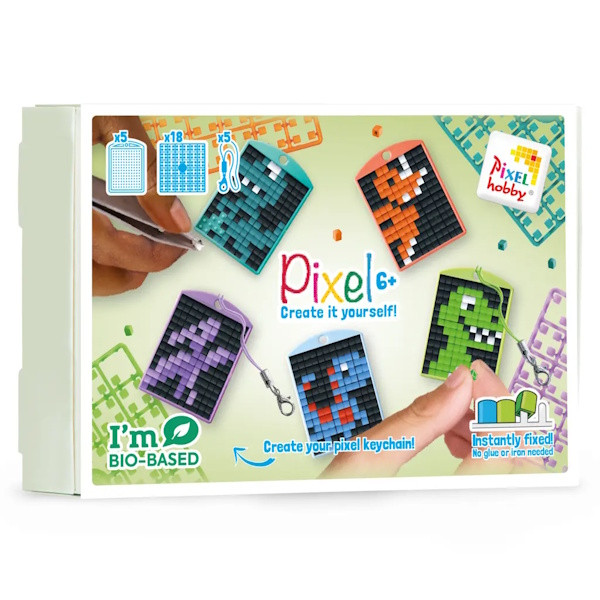 23913 Pixelhobby Medaillon Themenbox Dinosaurier