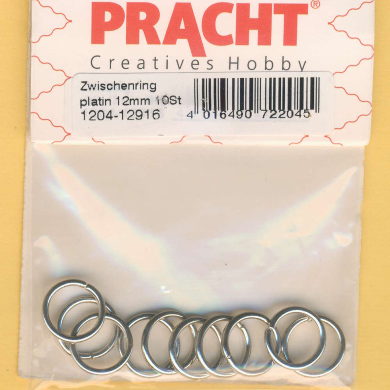 1204-12916 Zwischenringe 12mm platin 10 Stück