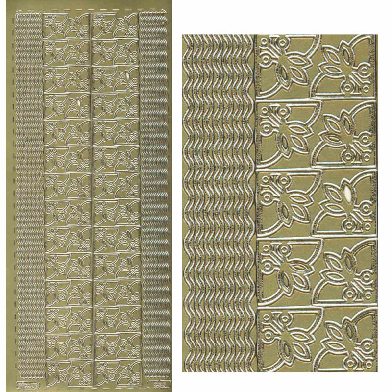 pu333g Sticker Ecken und Linien 2 gold