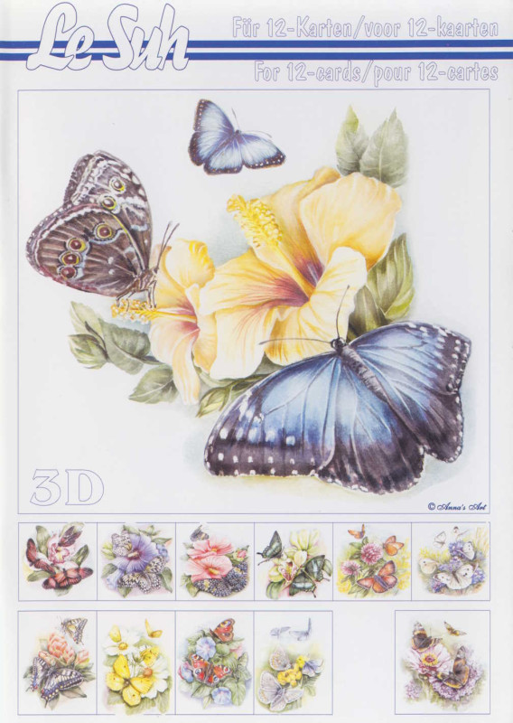 345666 3D Motivbuch A5 Schmetterlinge mit Blumen