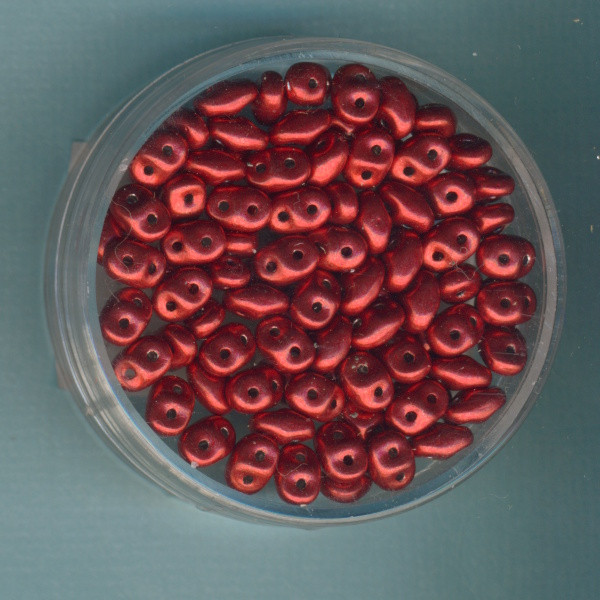 30707809 Super Duo Perlen 2,5x5mm rot metallic 8g